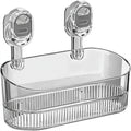 2026 New Vacuum Suction Shower Caddy NoDrill | Wall Mounted Bathroom Storage Box with Strong Suction Cup | Large Capacity Heavy
