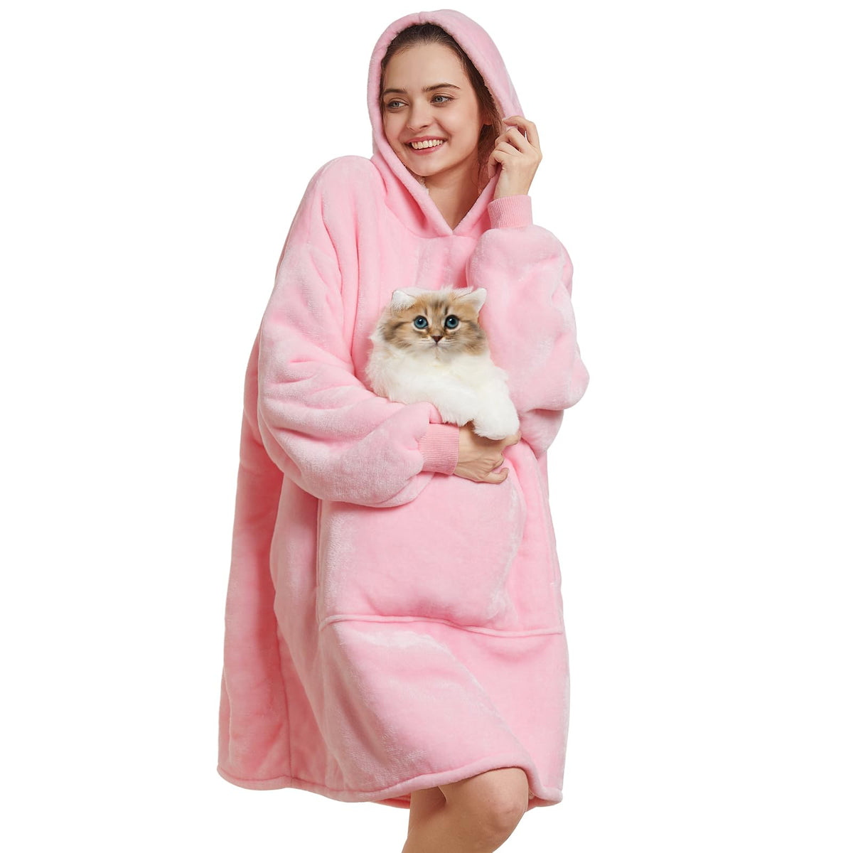 Aemilas Wearable Blanket Hoodie - Sherpa Blanket Sweatshirt As Gifts For Girlfriend Sister Women,Cozy Warm Hooded Blanket With G