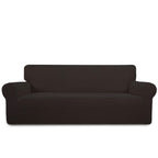 Purefit Stretch Oversized Sofa Slipcover – Spandex Jacquard Non Slip Soft Couch Sofa Cover, Washable Furniture Protector With Non Skid Foam And Elastic Bottom For Kids (Oversized Sofa, Chocolate)