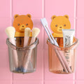 ORBITORA Toothbrush Holder (Set of 2 Pcs) Plastic Stand for Toothpaste, Comb, Brush, Cream, Lotion Kids Bathroom Cup Drain Water