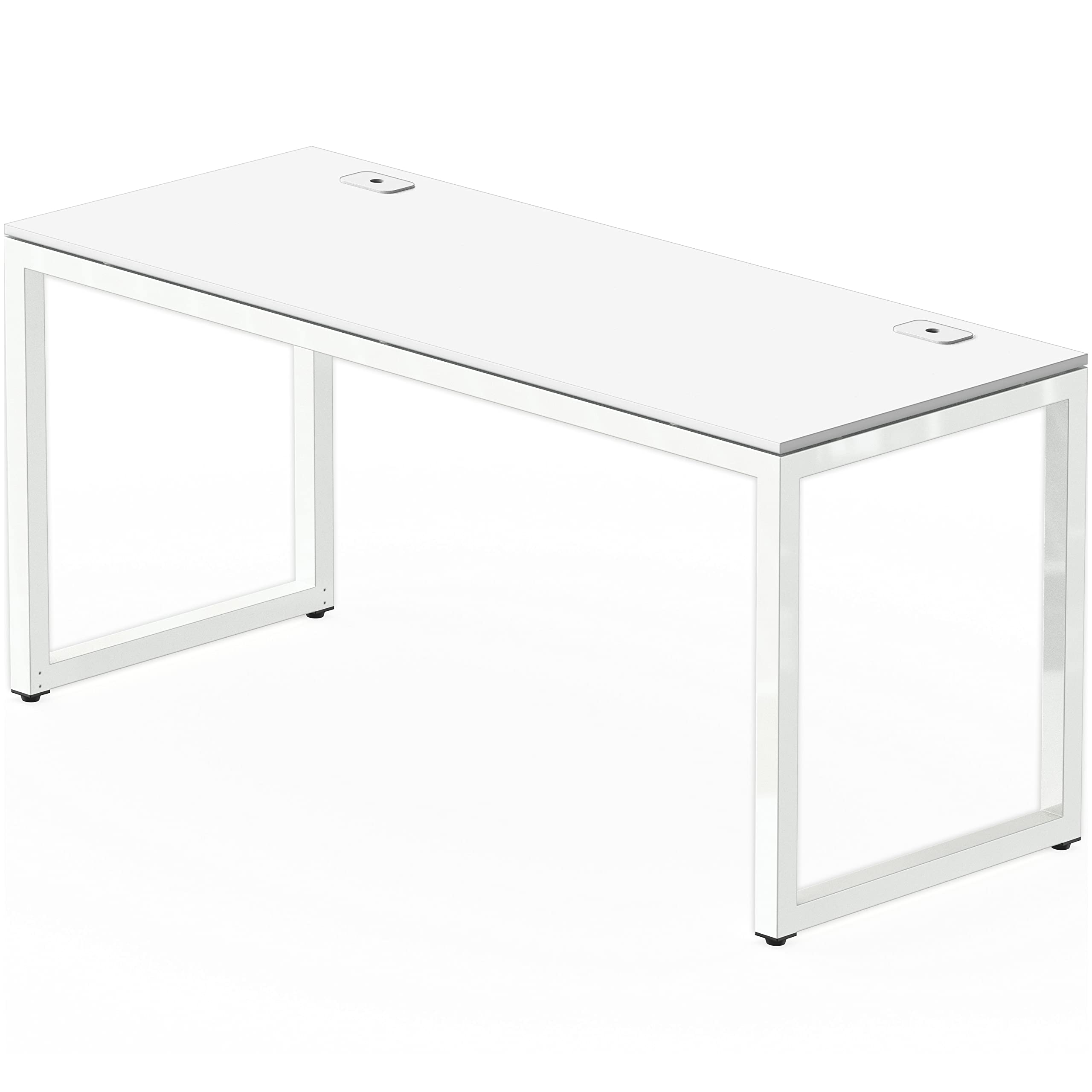 Shw Artwork Office 55-Inch Large Computer Desk, White