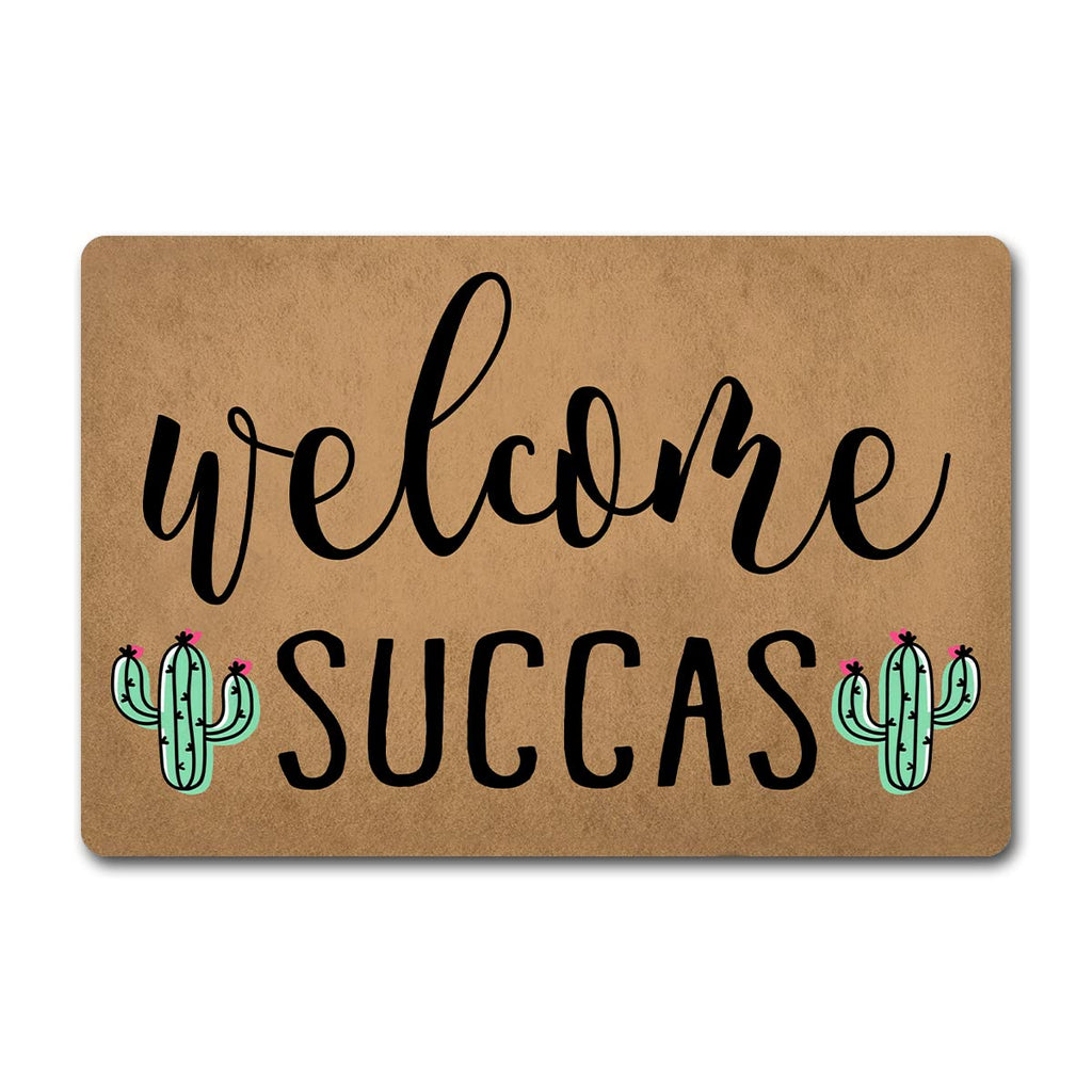 Funny Welcome Doormat For Entrance Way Indoor Front Porch Decor Small Rugs Welcome Succas Cute Cactus Personalized Funny Home De