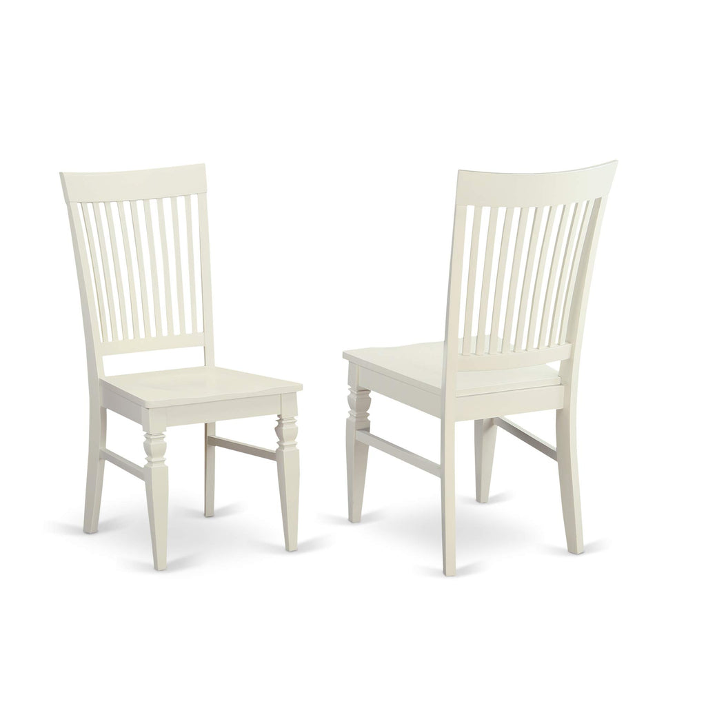 East West Furniture OXWE3-LWH-W 3 Piece Kitchen Table Set for Small Spaces Contains a Square Dining Table and 2 Dining Room Chairs, 36x36 Inch, Linen White