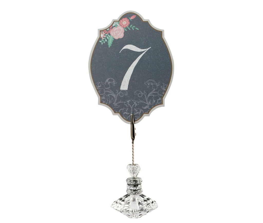 LILLU Lillian Rose Vintage Chalkboard Table Numbers 1-24, Black/Pink
