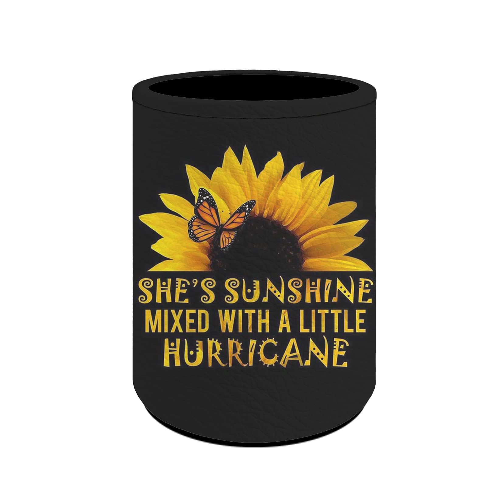 Babrukda She'S Sunshine Sunflower Print Pencil Holder Pen Holder, Cylinder Pen Pencil Cup For Home Office, Desktop Stationery Or