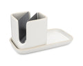 Full Circle Stash, Ceramic Kitchen Sink Caddy, Stylish Sponge Holder & Dish Brush Organizer, Easy to Clean, Dishwasher Safe, Rus
