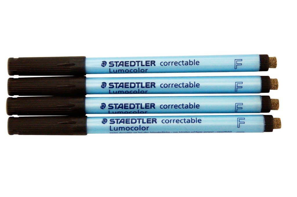 Lumocolor Correctable Pen Fine Point Black Set Of Four