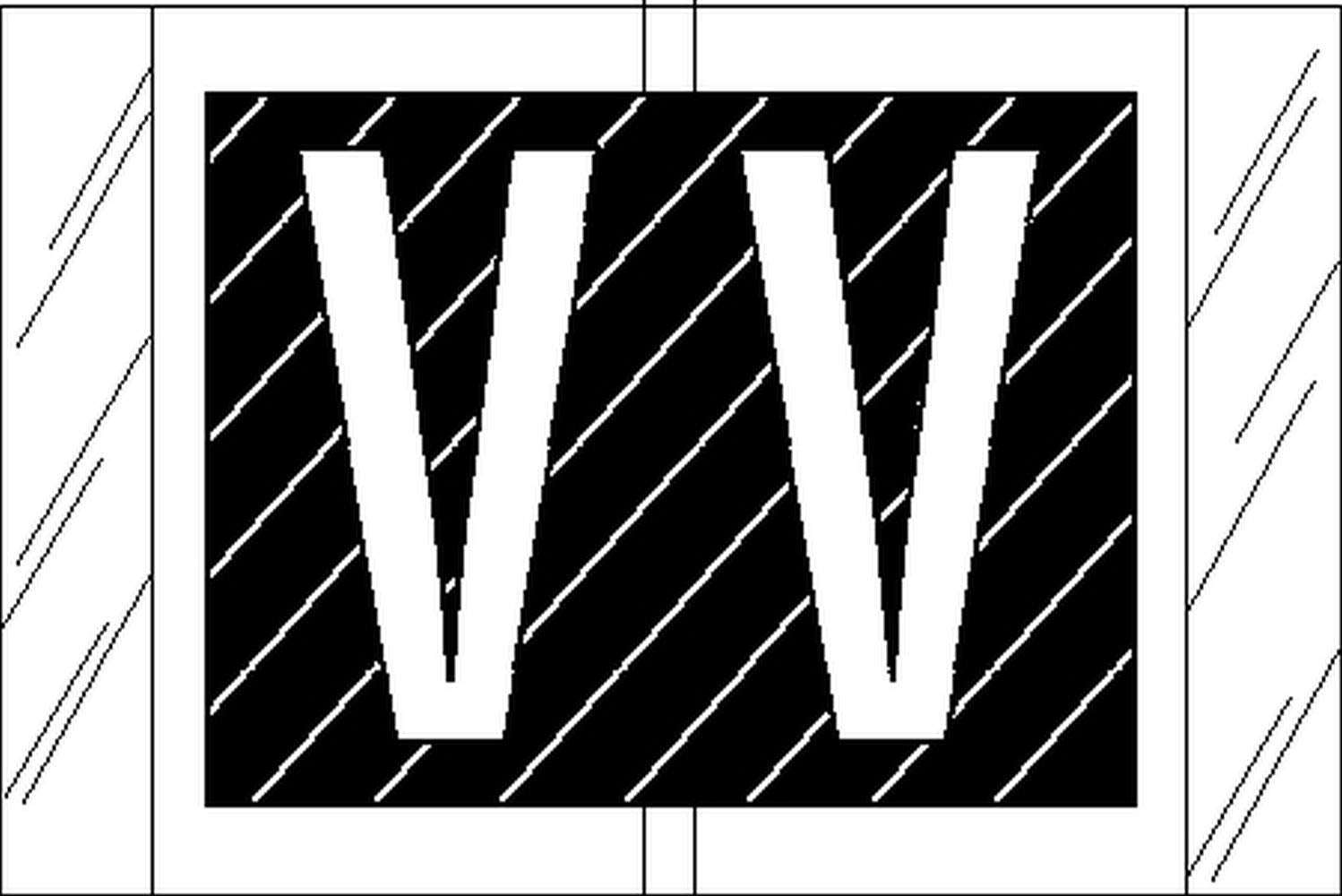 Tabbies Original Col'R'Tab 12000 Series Alpha Labels, Black, 'V', 1'H X 1-1/2'W, Heavy Duty & Fade-Resistant, Made In The Us