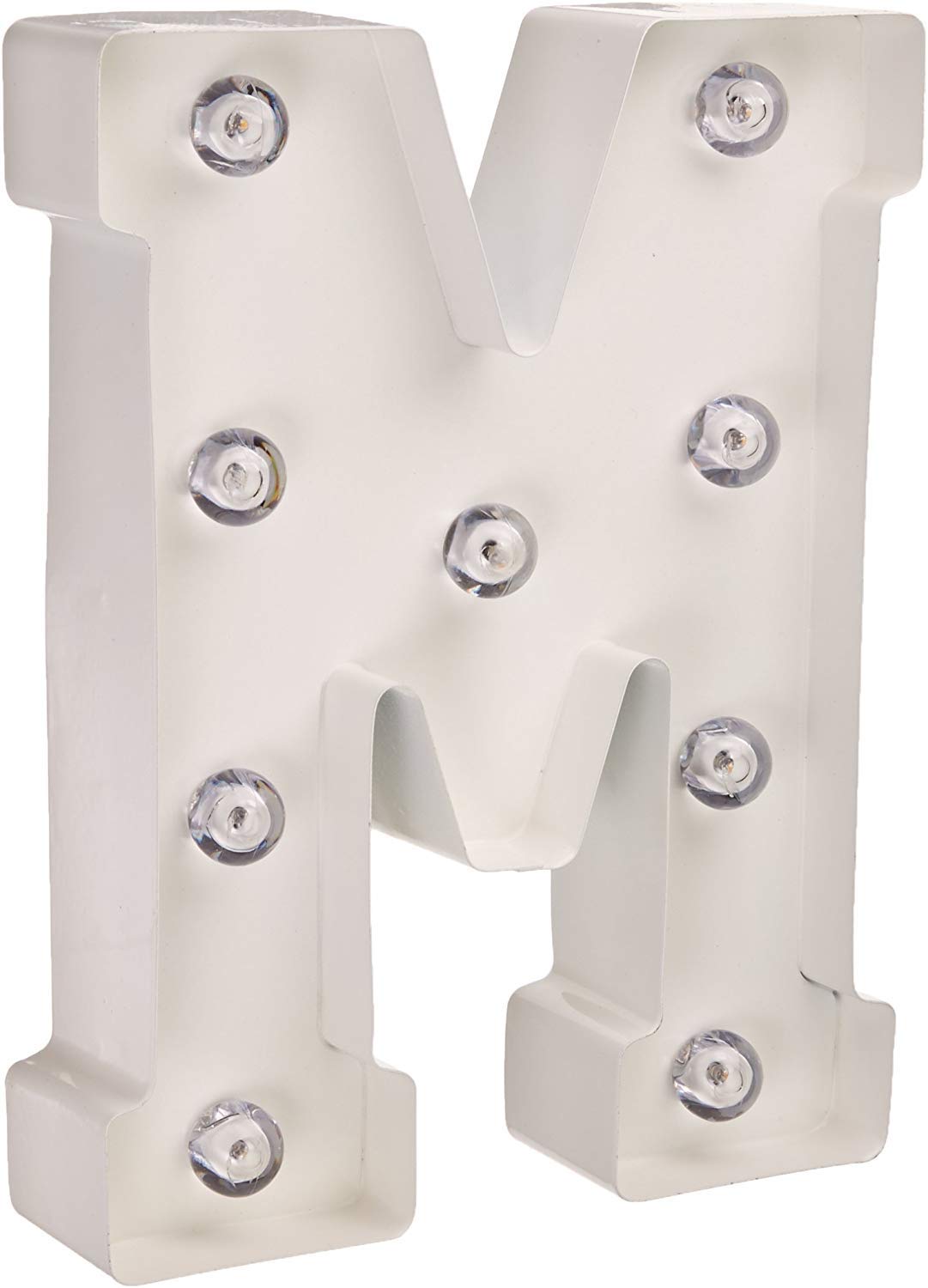 Darice White Metal Marquee Letter - M - 9.87    Tall, White Finish