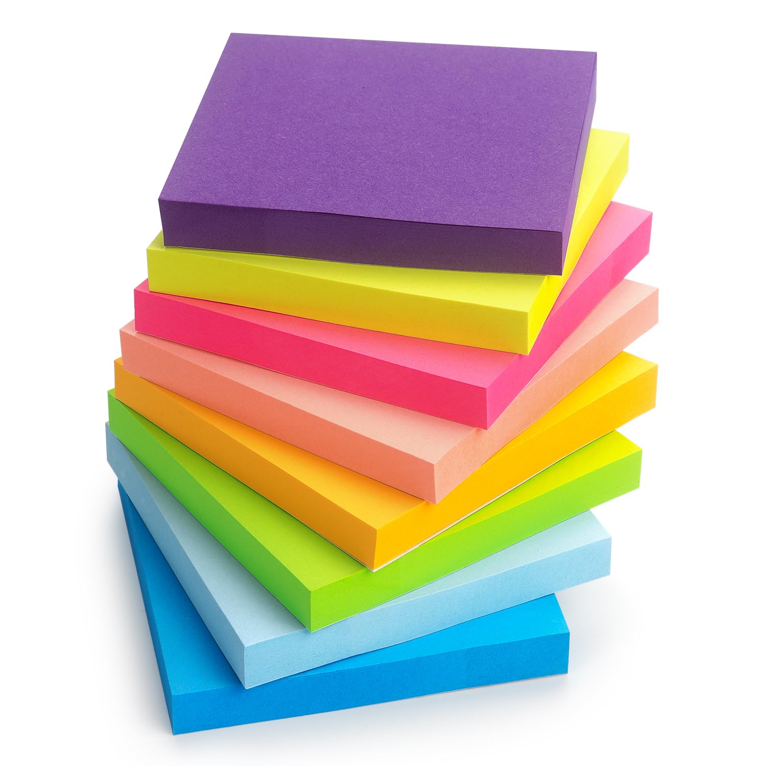 Sticky Notes 3X3 Inch Bright Colors Self-Stick Pads 8 Pads/Pack 85 Sheets/Pad Total 680 Sheets