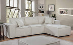 Lilola Home Harvey Sofa with Reversible Chaise in Beige Linen