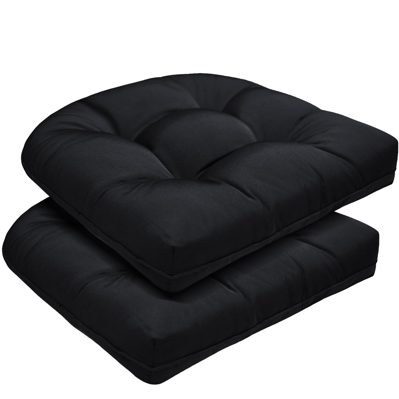 Danghoogy Patio Chair Cushions Set Of 2 For Outdoor Funiture,Weather And Fade Resistant Outdoor Chair Pads, 19'X19' Tufted Mem