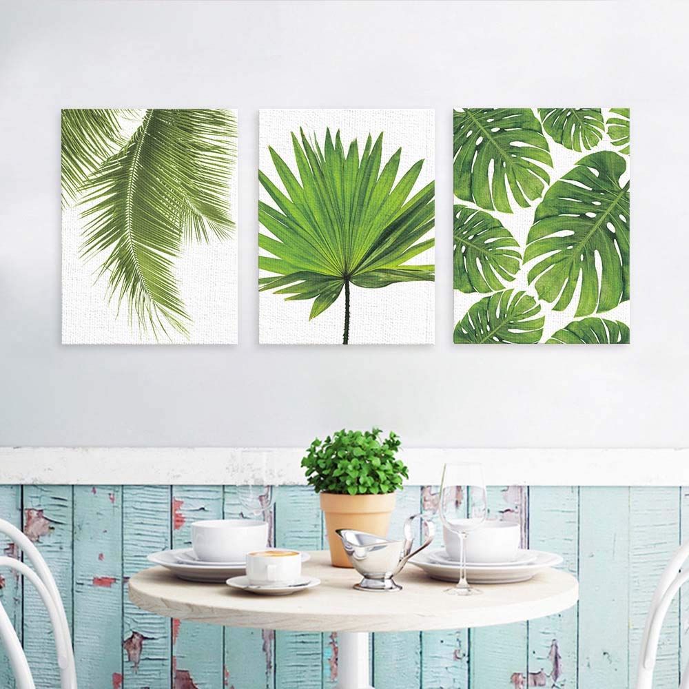 36Pcs Artificial Tropical Palm Leaves Large Size Bonus 2 Sheets/40Pcs Dot Glues,Fake Faux Palm Leaves Hawaiian Party Jungle Beac