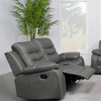 Coaster Home Furnishings Nova Upholstered Motion Reclining Loveseat Dark Grey