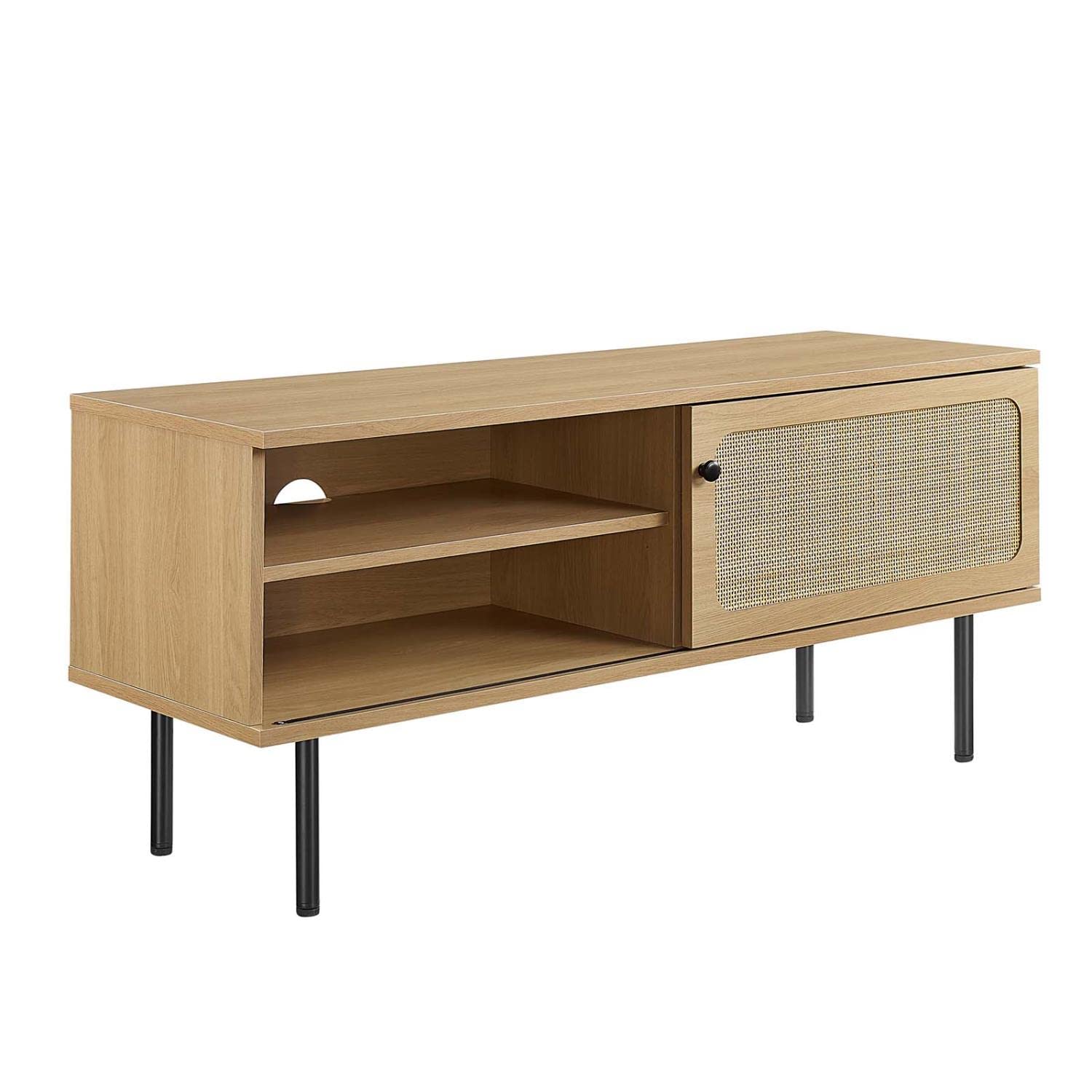 Modway Cambria Rattan And Particleboard Tv Stand For Tvs Up To 47&Quot; In Oak