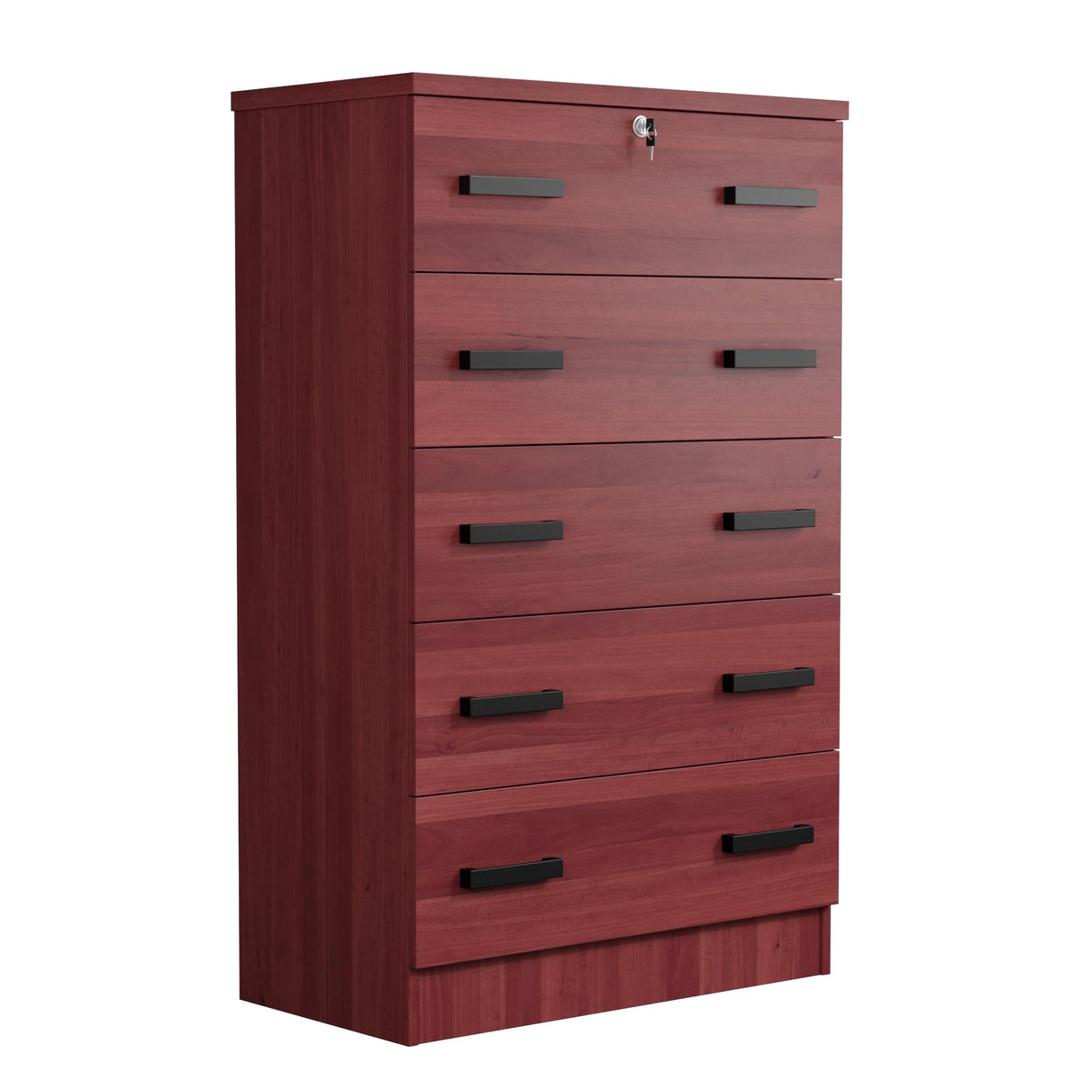 Woodpeckers Furniture And Mattress Cindy 5 Drawer Chest Wooden Dresser (Mahogany)