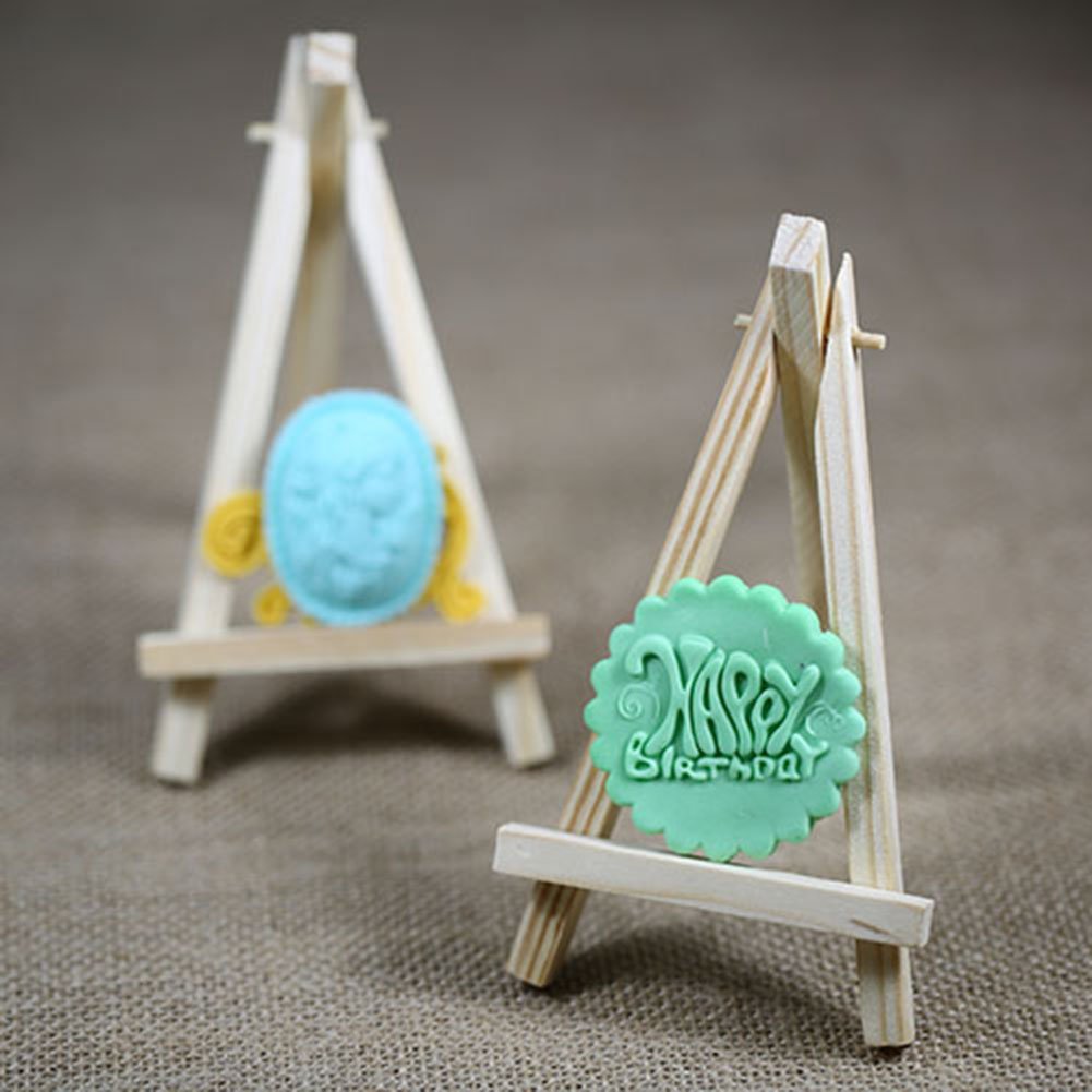 Sk 12Pcs Mini Wooden Easels Display Stand Photo Painting Display Portable Tripod Holder Stand- 6Inch (Wood)