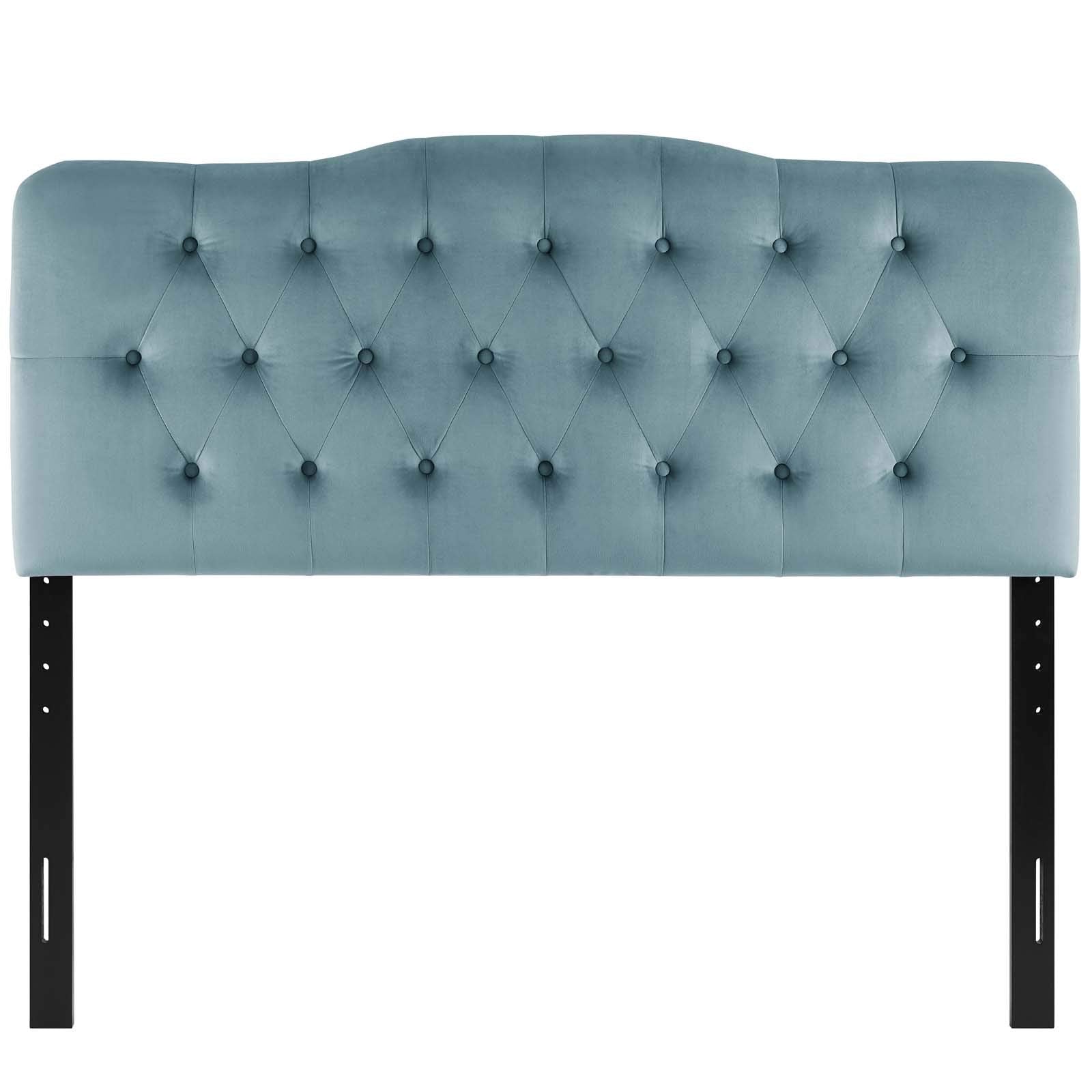 Modway Annabel Diamond Tufted Performance Velvet King Headboard In Light Blue