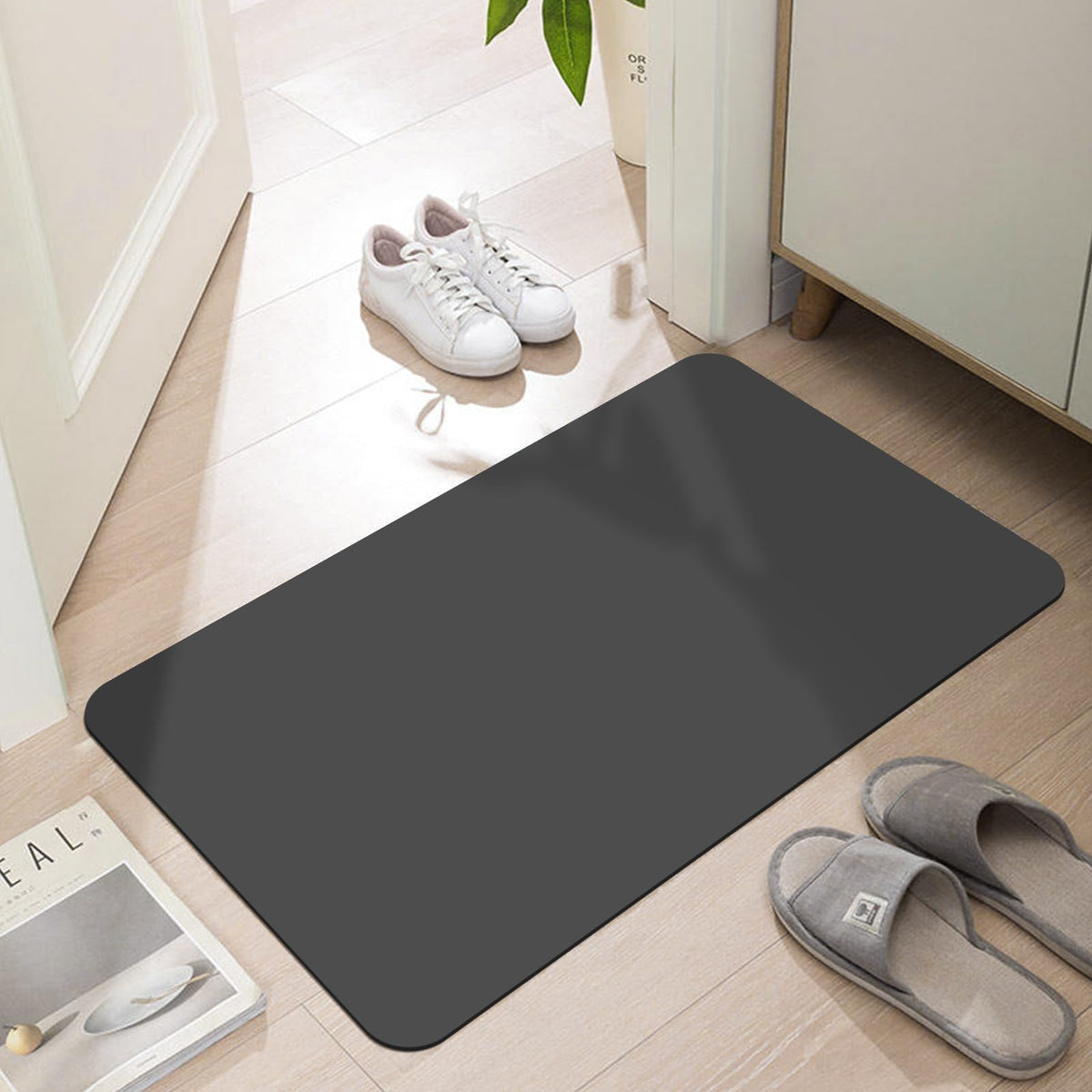 Lygligh Thin Door Mats For Inside Entry, 1/10 Front Door Mat Indoor Entrance, Non-Slip Rubber Backing Entryway Rug, Absorbent Wa