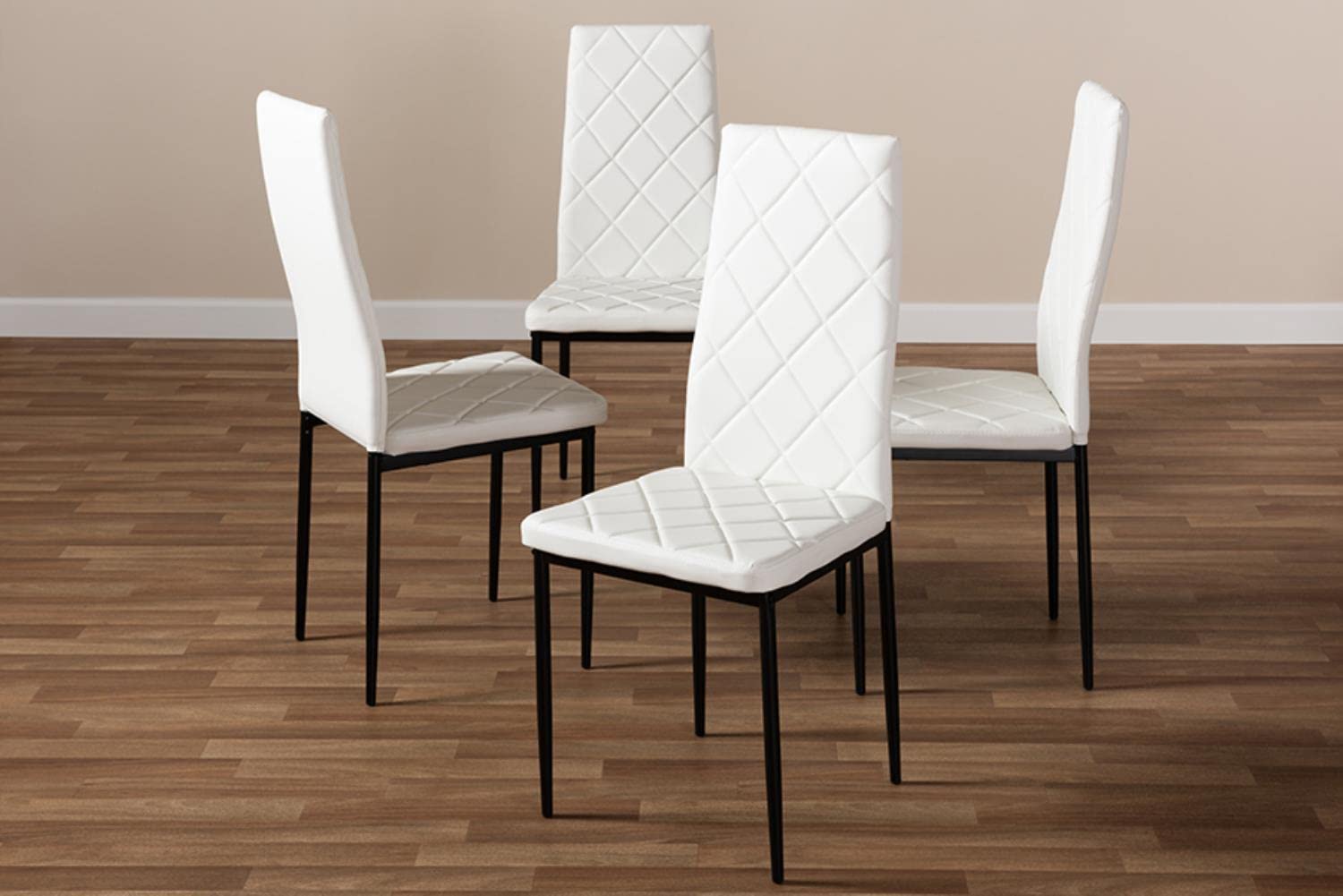 Baxton Studio Blaise Modern and Contemporary White Faux Leather Upholstered Dining Chair