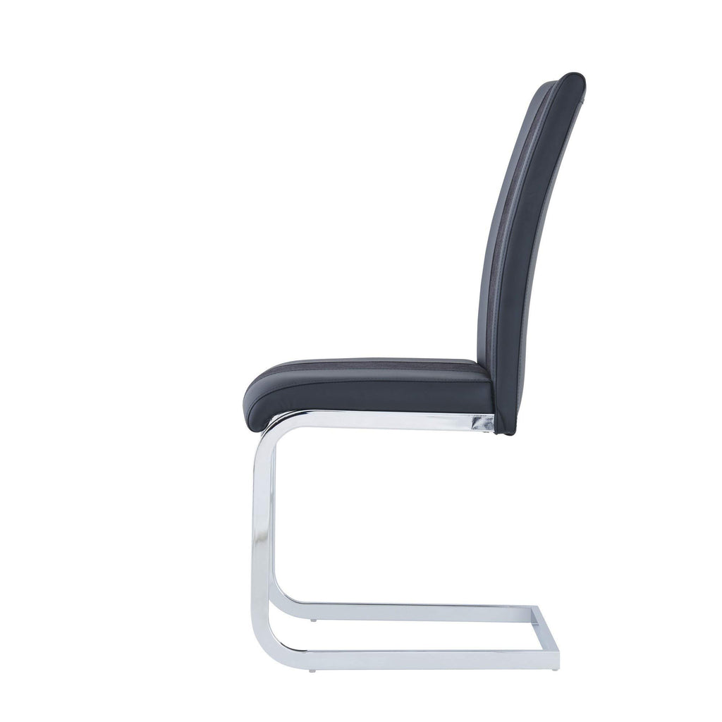 HomeRoots Wood, Metal Set of 4 Black Two Toned Dining Chairs with Silver Tone Metal Base - Case of 4
