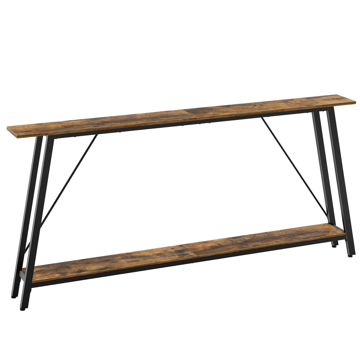 Yatiney 71' Console Table, Narrow Entryway Table, Extra Long Sofa Tables, Industrial Hallway Table For Entryway, 2-Layer Console Sofa Table Behind Couch, Rustic Brown And Black Ct18Br