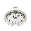 Ddysins Retro Oval Wall Clock. White Vintage Antique Style. Battery Operated Silent Wall Clocks for Farmhouse,Kitchen,Bedroom,Ba