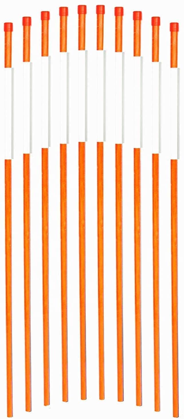 Fibermarkers 72Inch Reflective Driveway Markers Driveway Poles For Easy Visibility At Night 5/16Inch Diameter Orange,20Pack