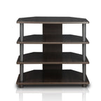 Furinno Turn-N-Tube Easy Assembly 4-Tier Petite Entertainment Center / Tv Stand / Tv Unit / Tv Desk, Espresso/Grey