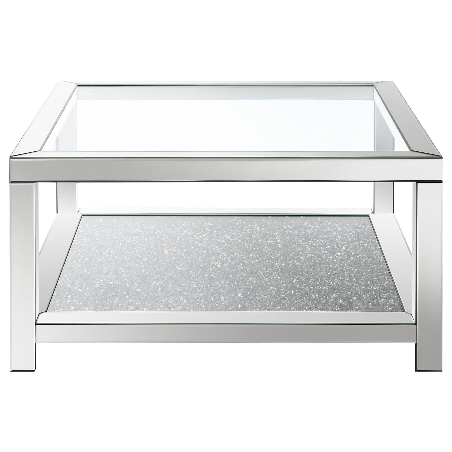 Coaster Home Furnishings Mozzi Rectangular Coffee Table with Glass Top Mirror