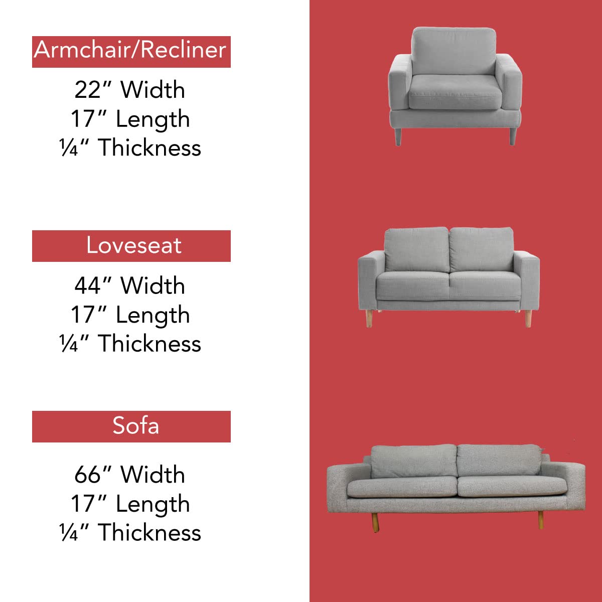 Laminet Deluxe Extra Thick Sagging Furniture Cushion Support Insert| Seat Saver| New And Improved| Extend The Life Of Your Loveseat | 60% Thicker- Loveseat - 17' L X 44' W