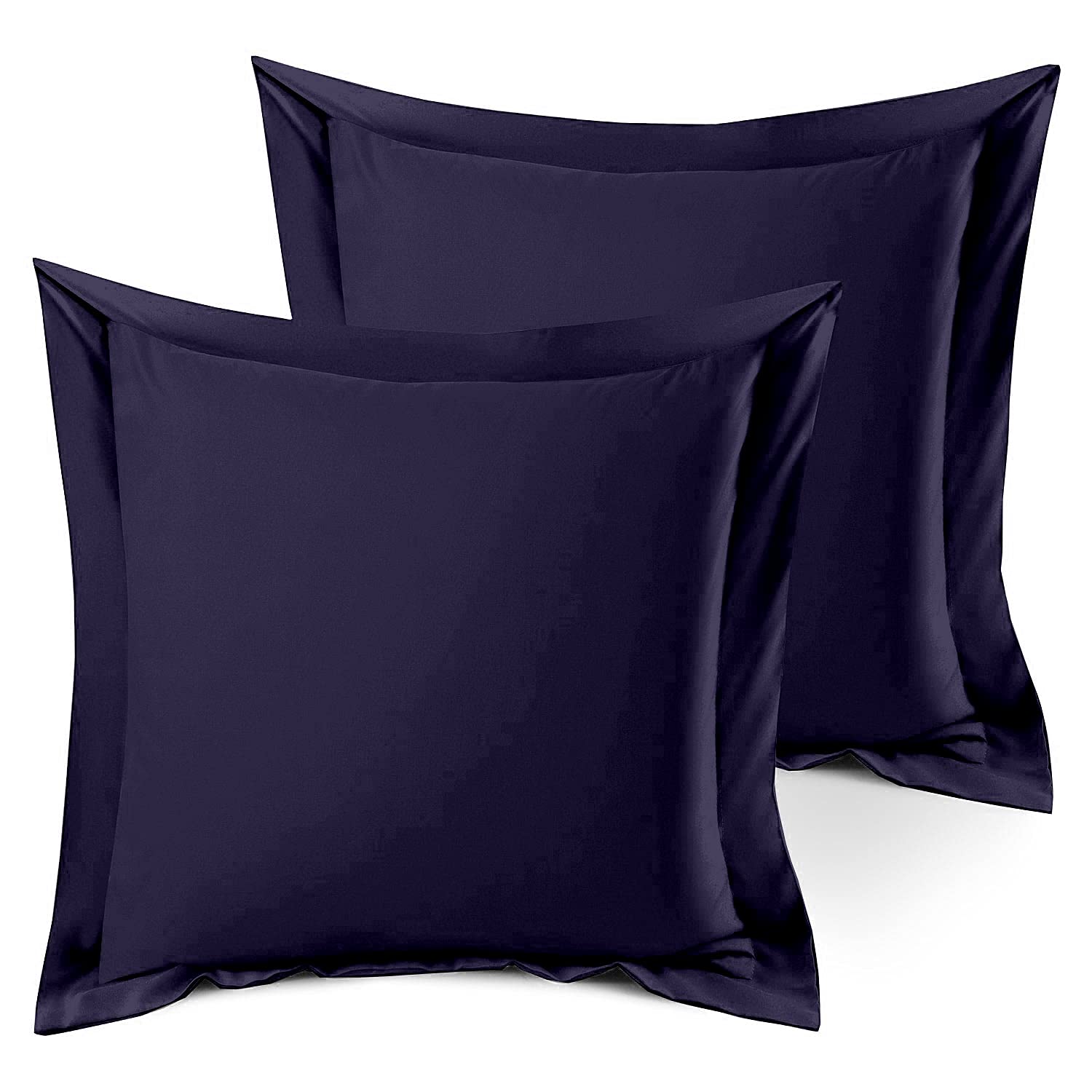 Precious Star Linen Pillow Shams Set Of 2 Navy Blue European Square 26X26 Inch 600-Tc 100% Egyptian Cotton Pack Of 2 Euro Navy B