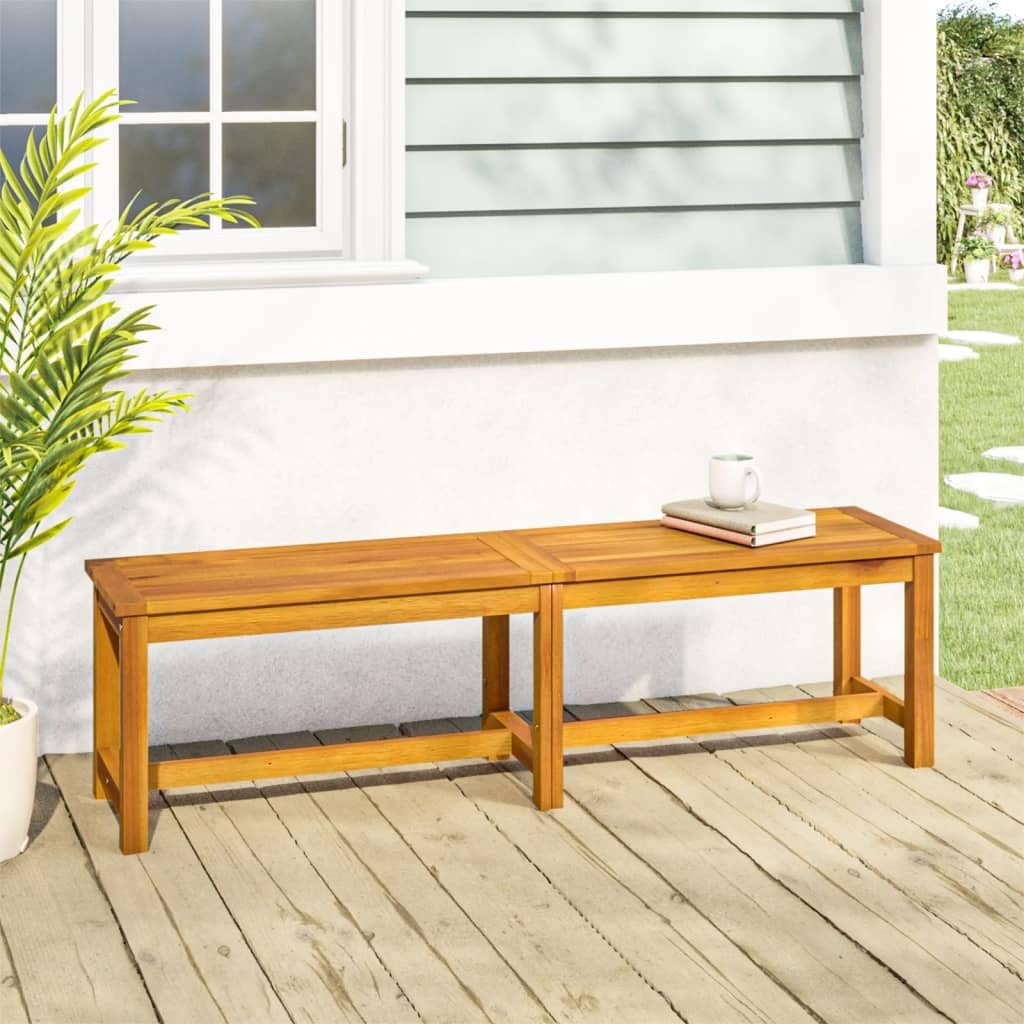 vidaXL Solid Acacia Wood Patio Bench - Spacious Outdoor/Indoor Seating in Brown - Durable, Stable and Easy to Assemble