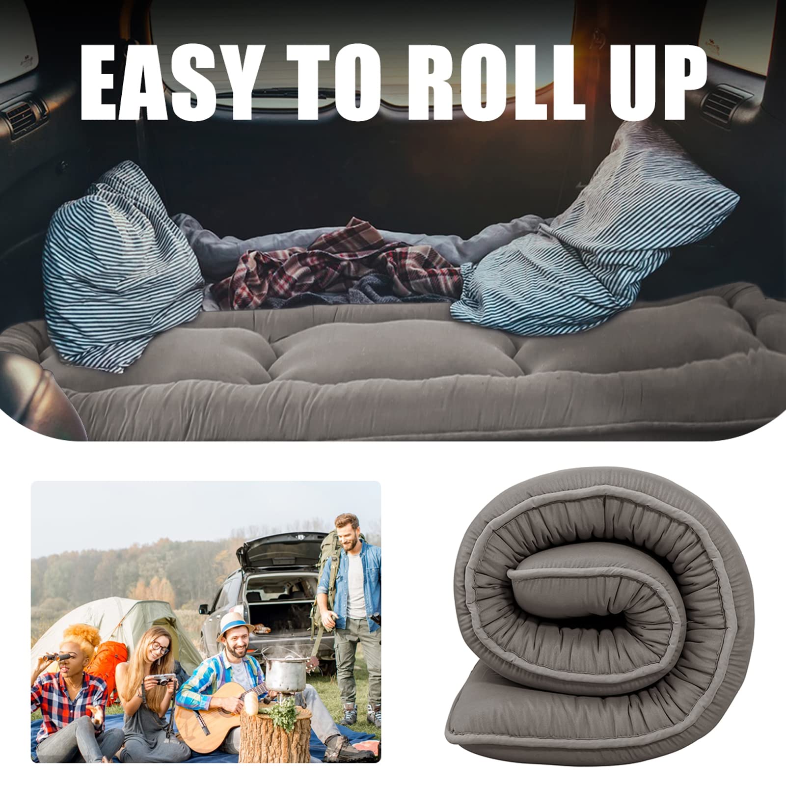 Maxyoyo Cot Mattress Charcoal Grey Floor Bed, Japanese Floor Mattress Futon Mattress Narrow Twin Mattress Single Bed Mattress Floor Mattress For Adults, Foldable Roll Up Camping Cot Mattress
