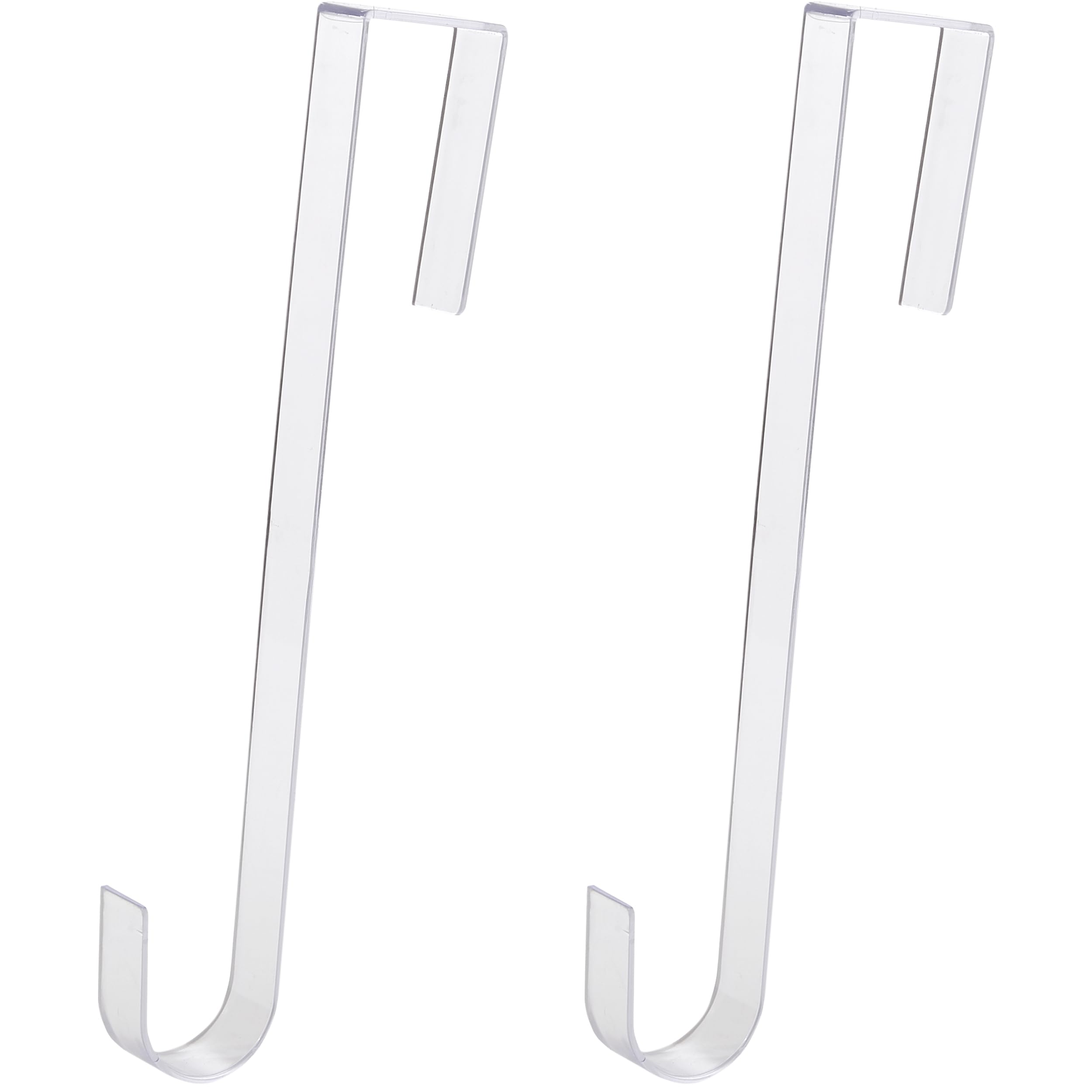 Non Scratch 100% Clear 12in Wreath Hanger 2Pk. Slim Christmas Wreaths Holders for Hanging Fall Halloween Decorations Over Front 