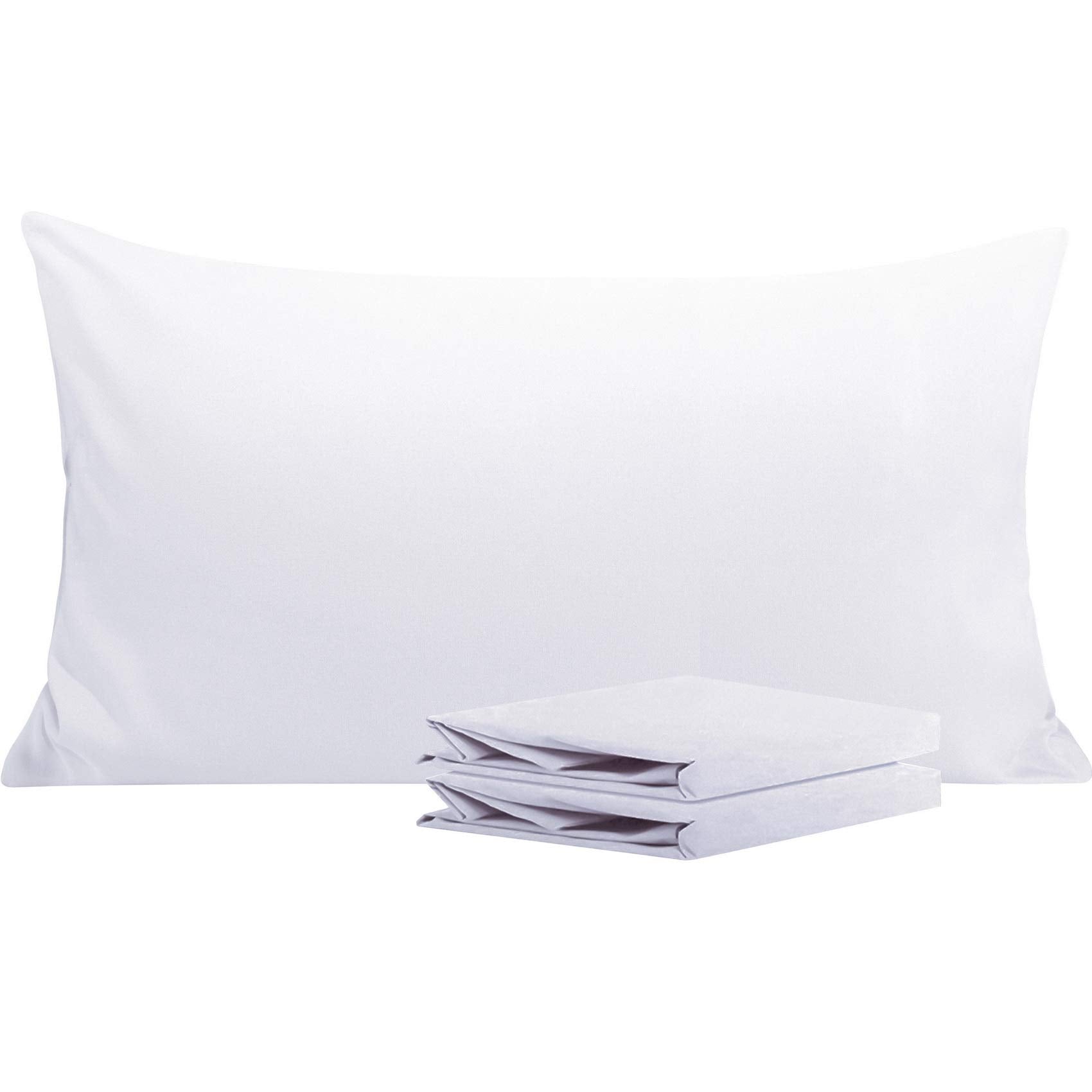Ntbay King Pillowcase Set - 2 Pack Brushed Microfiber 20X40 Pillowcases - Soft, Wrinkle-Free, Fade-Resistant, Stain-Resistant, W