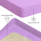 Sufdari Mattress Protector,Waterproof Mattress Cover Queen,18' Deep Pocket Mattress Protector,Fitted Sheet Style With Elastic Rubber Band,Washable And Easy Care-Purple,Queen