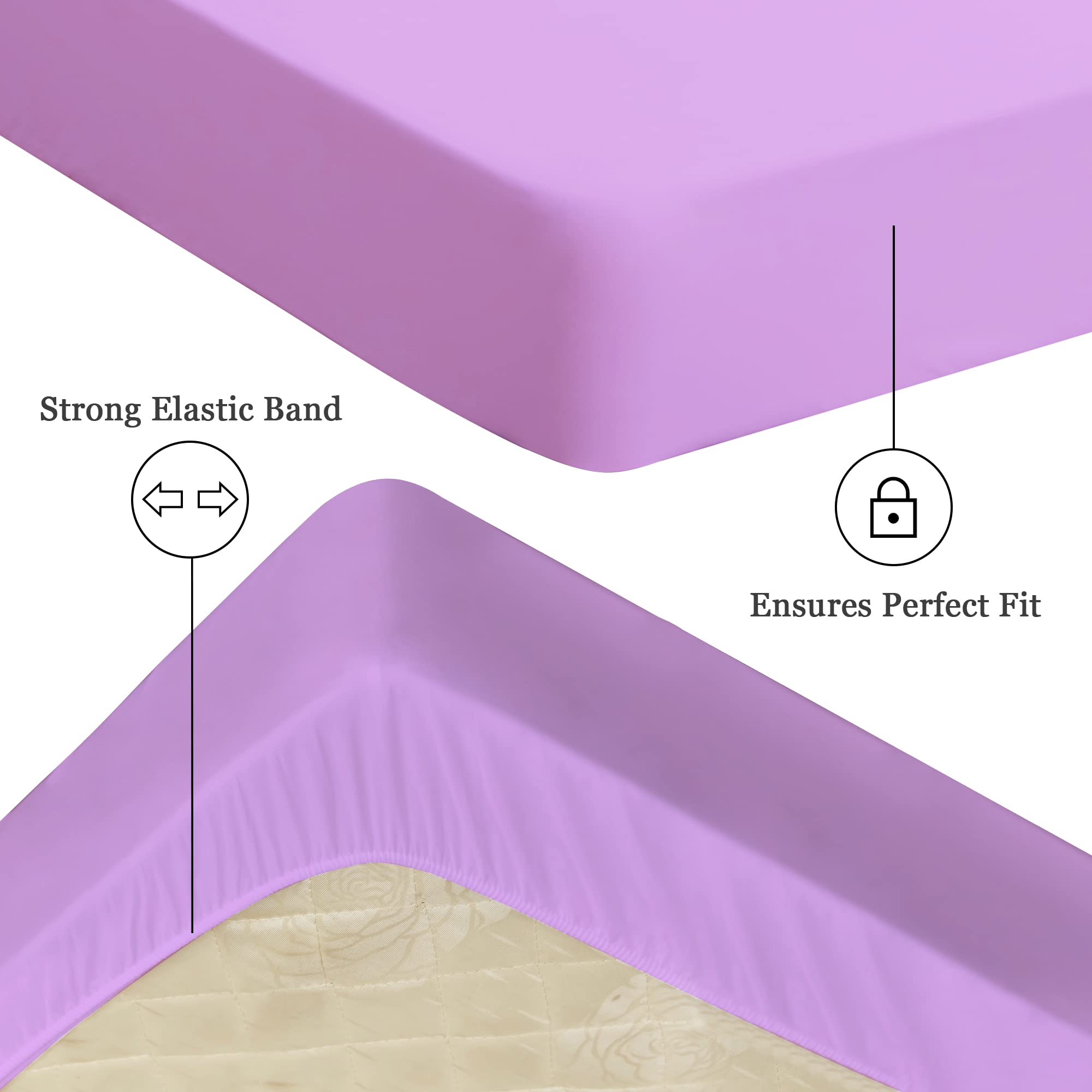 Sufdari Mattress Protector,Waterproof Mattress Cover Queen,18' Deep Pocket Mattress Protector,Fitted Sheet Style With Elastic Rubber Band,Washable And Easy Care-Purple,Queen