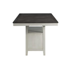 Steve Silver Co Grey Counter Height Chevron Veneer Top, Hidden Storage, Stylish Transitional Design Table, Two-tone Stone Gray and Charcoal
