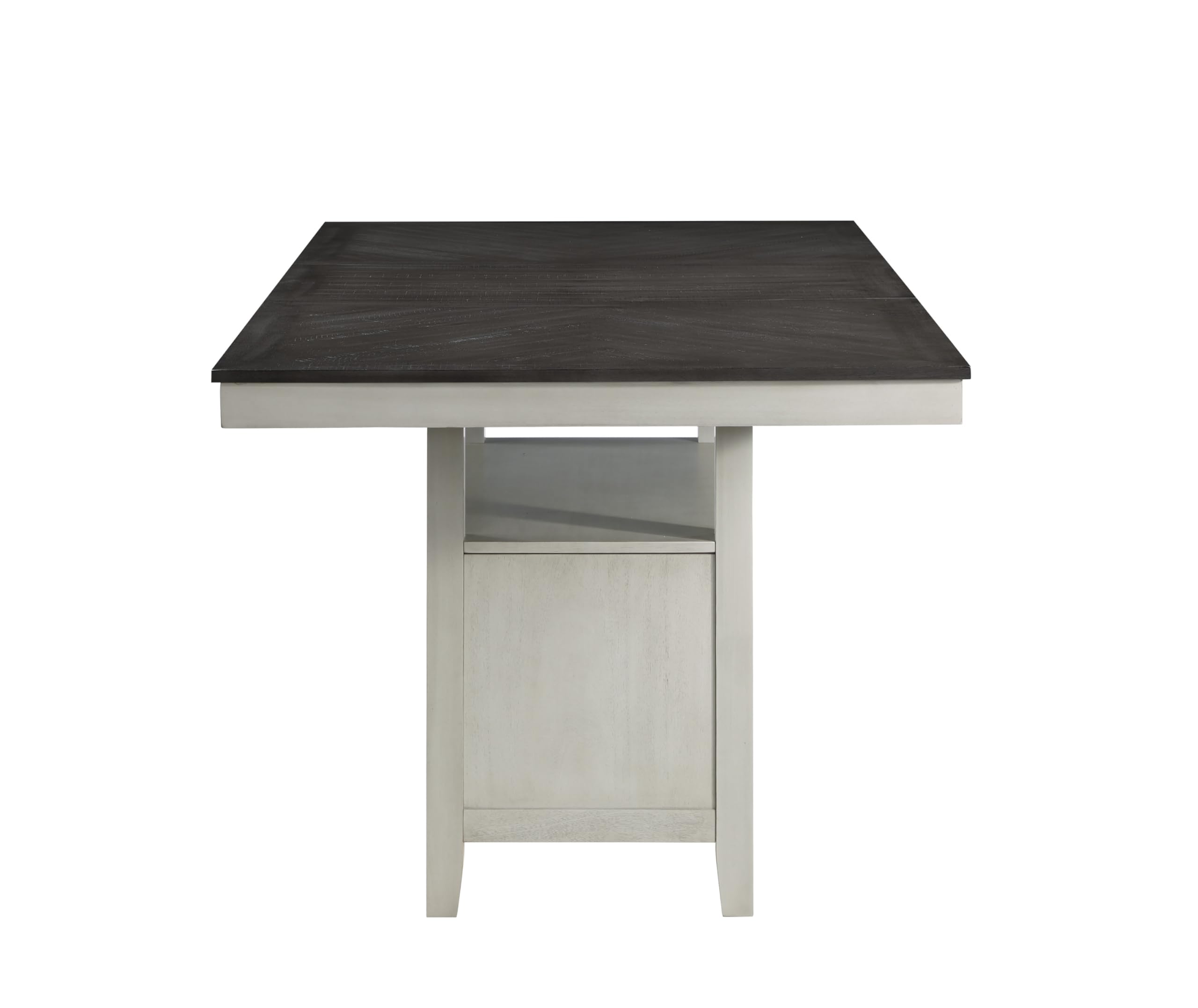Steve Silver Co Grey Counter Height Chevron Veneer Top, Hidden Storage, Stylish Transitional Design Table, Two-tone Stone Gray and Charcoal