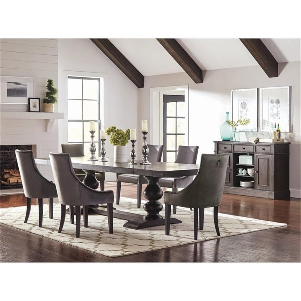 Coaster Phelps 7-Piece Dining Set, Distressed Noir/Grey