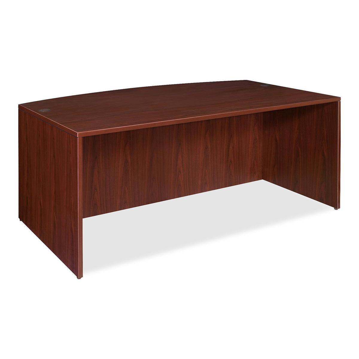 Lorell Bow Front Desk Shell, 72 By 36 By 29-1/2-Inch, Mahogany