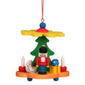 Alexander Taron 3" Green, Red, And Yellow Colorful Pyramid With Nutcracker Collectible Christian Ulbricht Ornament