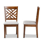 Baxton Studio Caron Modern and Contemporary Grey Fabric Upholstered and Walnut Brown Finished Wood 2-Piece Dining Chair Set