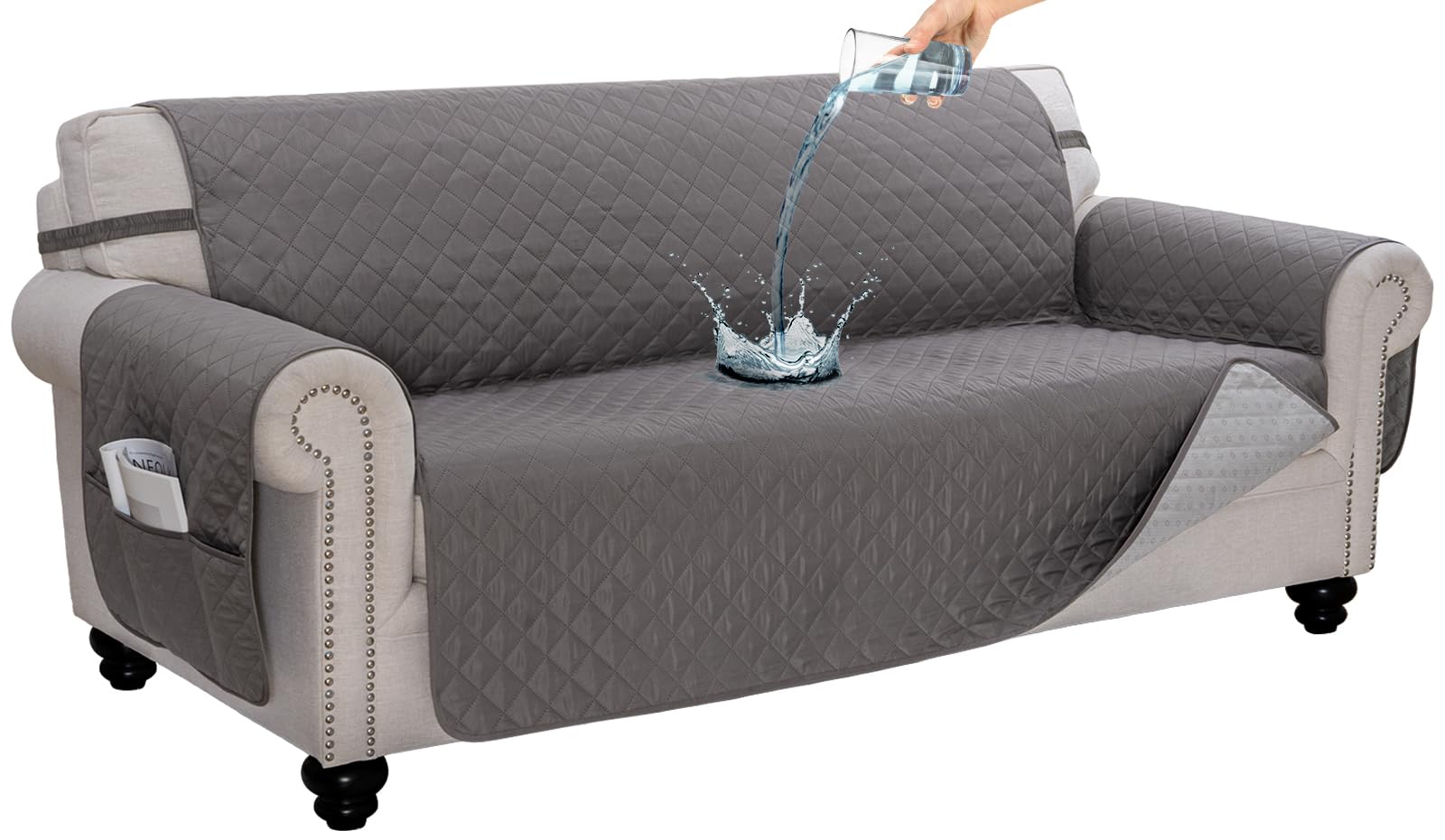 Capaloca 100% Waterproof Couch Covers For Pets Anti Slip Sofa Covers Washable For 2 Cushion Couch Dog Couch Cover Protector Thic