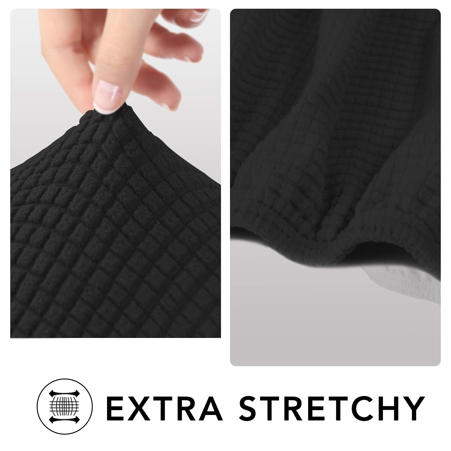 Purefit Stretch Chair Sofa Slipcover – Spandex Jacquard Non Slip Soft Couch Sofa Cover, Washable Furniture Protector With Non Skid Foam And Elastic Bottom For Kids (Chair, Black)