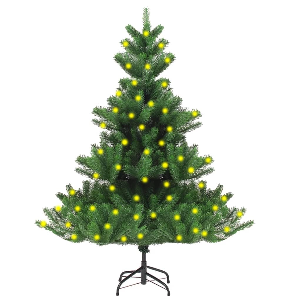 Vidaxl Nordmann Fir Artificial Christmas Tree With Leds Home Indoor Outdoor Holiday Decoration Christmas Ornament Xmas Tree 47.2&quot; Green