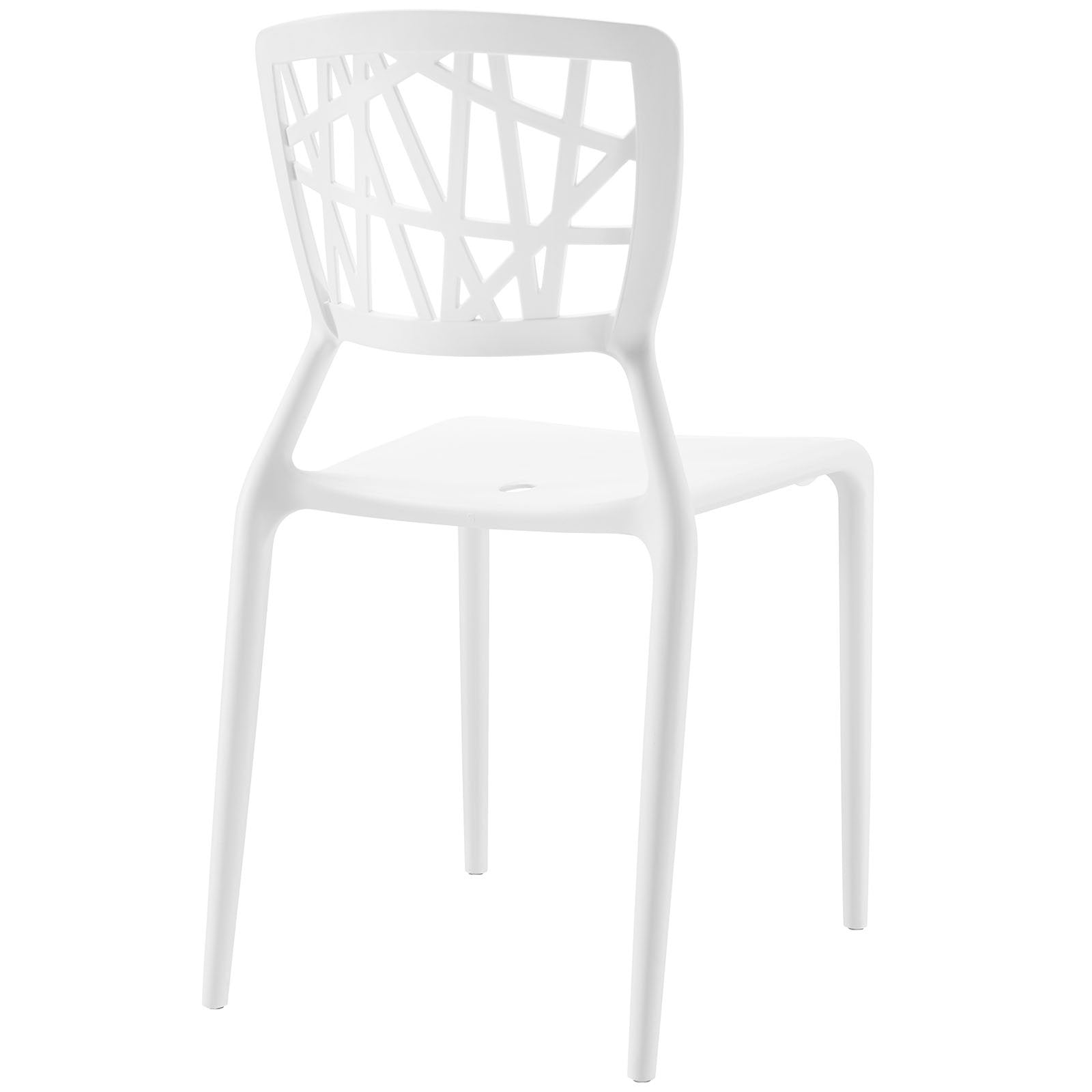 Modway Astro Stacking Accent Kitchen and Dining Room Chair in White - Fully Assembled