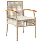 vidaXL Set of 5 Beige Polyrattan Garden Furniture with Cushions