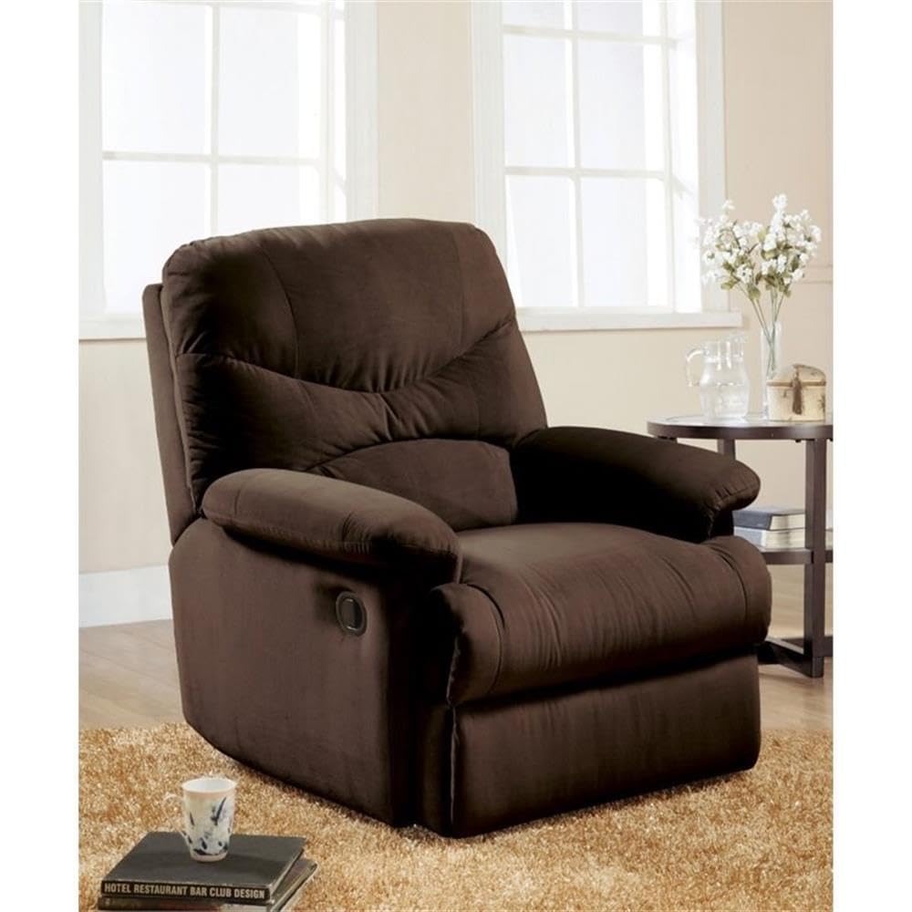 Microfiber Glider Recliner in Chocolate by Acme Furniture